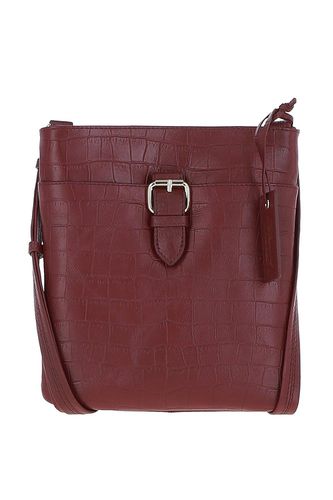 Womens Tab Zip Top Croc Print Real Leather Crossbody Bag - - One Size - Ashwood Leather - Modalova