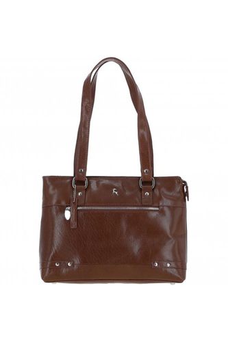 Womens 'Velutto Eleganza' Zip Mid Section Real Leather Shoulder Bag - - One Size - Ashwood Leather - Modalova