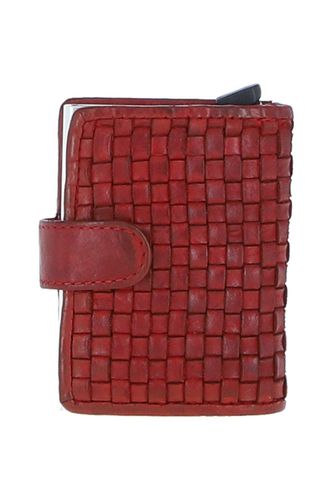 Womens 'La Perfetto' Metal & Woven Leather Card Wallet Case - - One Size - Ashwood Leather - Modalova