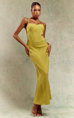 Womens Chartreuse Textured Corset Strappy Midaxi Dress - - 4 - NastyGal UK (+IE) - Modalova