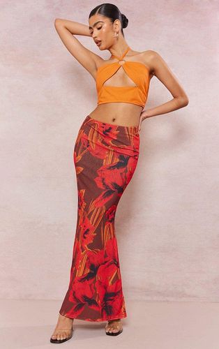 Womens Orchid Printed Burnout Mesh Fishtail Maxi Skirt - 4 - NastyGal UK (+IE) - Modalova