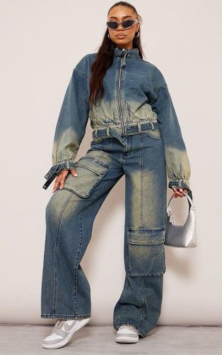 Womens Tall Vintage Mid Wash Pocket Detail Wide Leg Jeans - - 14 - NastyGal UK (+IE) - Modalova
