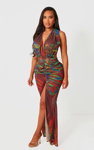 Womens Shape Abstract Printed Chiffon Drape Front Maxi Dress - 12 - NastyGal UK (+IE) - Modalova