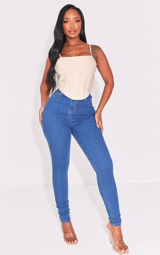 Womens Shape Mid Wash Disco Denim Skinny Jeans - 8 - NastyGal UK (+IE) - Modalova
