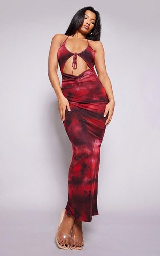 Womens Dark Printed Mesh Cut Out Halter Neck Midaxi Dress - 8 - NastyGal UK (+IE) - Modalova