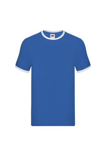 Ringer Contrast T-Shirt - Blue - L - Fruit of the Loom - Modalova