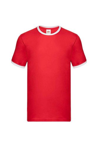 Ringer Contrast T-Shirt - Red - S - Fruit of the Loom - Modalova
