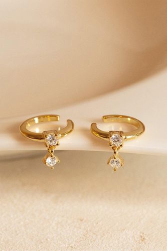 Womens Gold Ear Cuffs With Stone Charms - - One Size - NastyGal UK (+IE) - Modalova