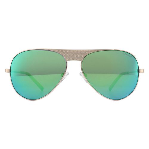 Aviator Light Gold Grey Metallic Green Polarized Sunglasses - - One Size - Polaroid - Modalova
