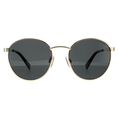 Round Gold Grey Grey Polarized Sunglasses - - One Size - Polaroid - Modalova