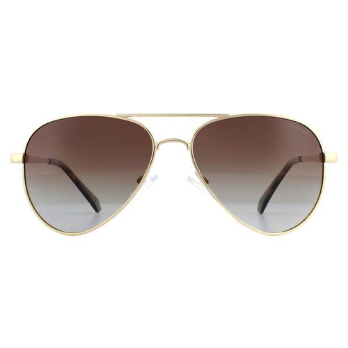 Aviator Gold Brown Gradient Polarized Sunglasses - - One Size - Polaroid - Modalova