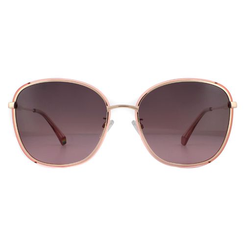 Womens Square Gold Burgundy Gradient Polarized Sunglasses - One Size - NastyGal UK (+IE) - Modalova