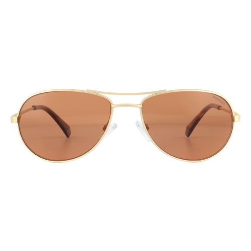 Aviator Matte Gold Copper Polarized Sunglasses - - One Size - Polaroid - Modalova