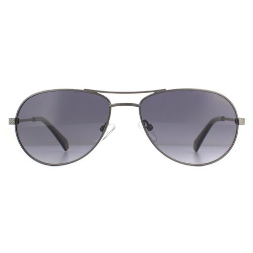 Aviator Semi Matte Dark Ruthenium Gradient Polarized Sunglasses - One Size - Polaroid - Modalova