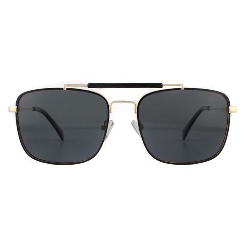 Aviator Black Gold Grey Polarized Sunglasses - - One Size - Polaroid - Modalova