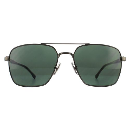 Square Matte Ruthenium Green Sunglasses - - One Size - Hugo Boss - Modalova