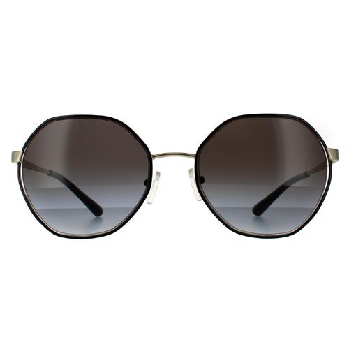 Womens Round Light Gold Black Dark Grey Gradient Sunglasses - - One Size - Michael Kors - Modalova