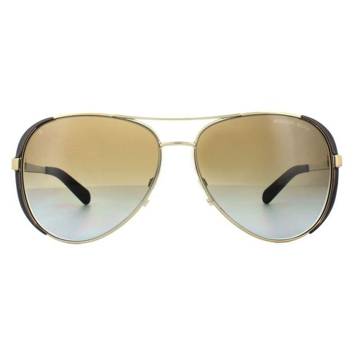 Womens Aviator Gold Dark Chocolate Brown Gradient Polarized Sunglasses - - One Size - Michael Kors - Modalova