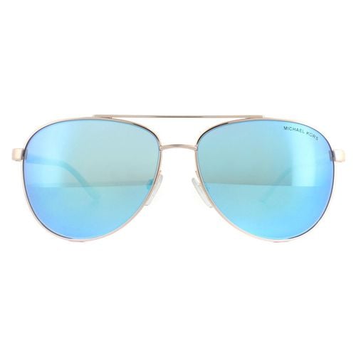 Womens Aviator Rose Gold White Blue Mirror Sunglasses - - One Size - Michael Kors - Modalova