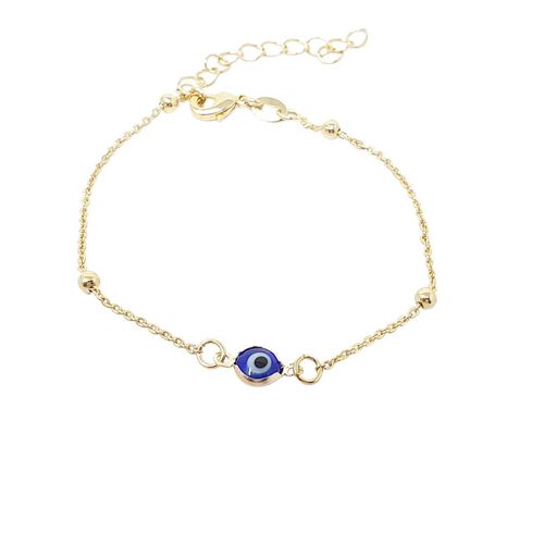 Womens Gold Plated Beaded Evil Eye Protection Bracelet - One Size - Harfi - Modalova