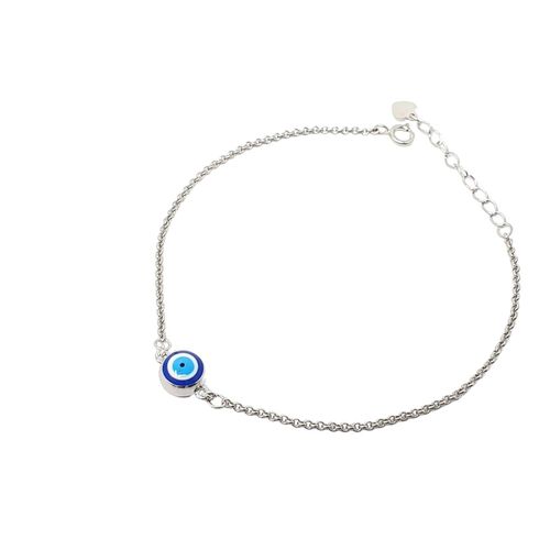 Womens Turkish Evil Eye Friendship Sterling Silver Bracelet - - One Size - NastyGal UK (+IE) - Modalova