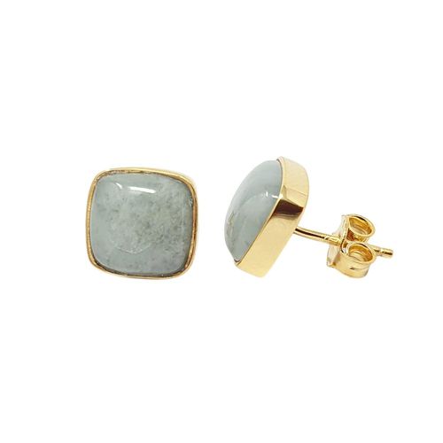 Womens Gold Plated Aquamarine March Birthstone Stud Earrings - - One Size - NastyGal UK (+IE) - Modalova