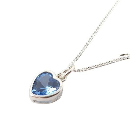 Womens Mini Heart Topaz December Birthstone Necklace - 18 inches - Harfi - Modalova