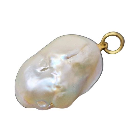 Womens Gold Vermeil Large Baroque Pearl Pendant Charm - - One Size - Harfi - Modalova