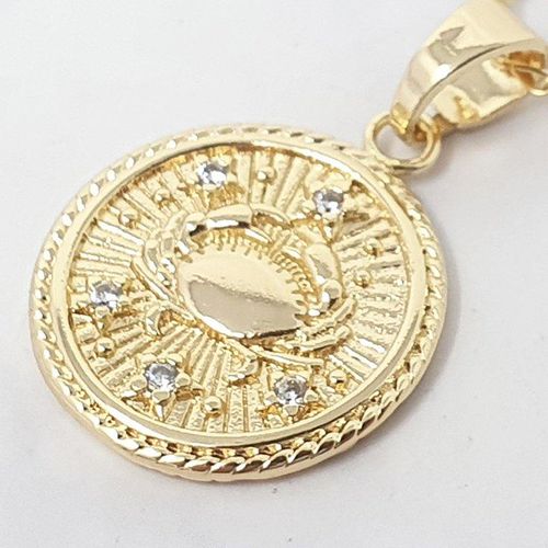 Womens Cancer Zodiac Gold Plated Round Pendant Charm - - One Size - NastyGal UK (+IE) - Modalova