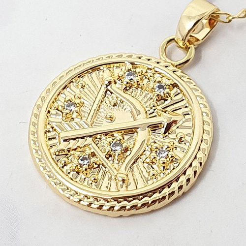 Womens Sagittarius Zodiac Gold Plated Charm - - One Size - Harfi - Modalova