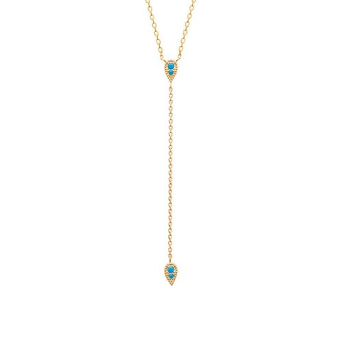 Womens 18ct Gold Plated Blue Turquoise Necklace - - One Size - NastyGal UK (+IE) - Modalova