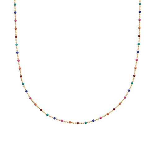 Womens 18ct Gold Plated Carnival Mixed Bead Rainbow Necklace - - 18 inches - Harfi - Modalova
