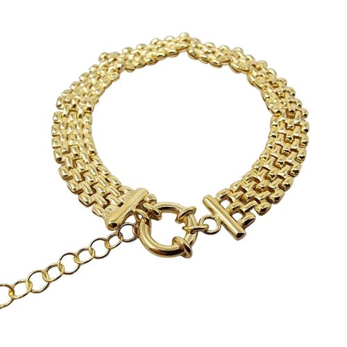 Womens 18ct Gold Vermeil Luxury Woven Bracelet - - 7 inches - Harfi - Modalova