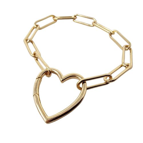 Womens 18ct Gold Vermeil Magic Heart Link Bracelet - - 19cm - Harfi - Modalova