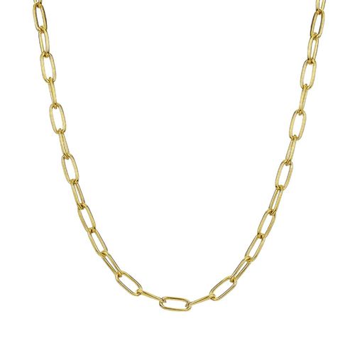 Womens 18ct Gold Plated Dainty Paperclip Chain Necklace - - 20 inches - Harfi - Modalova