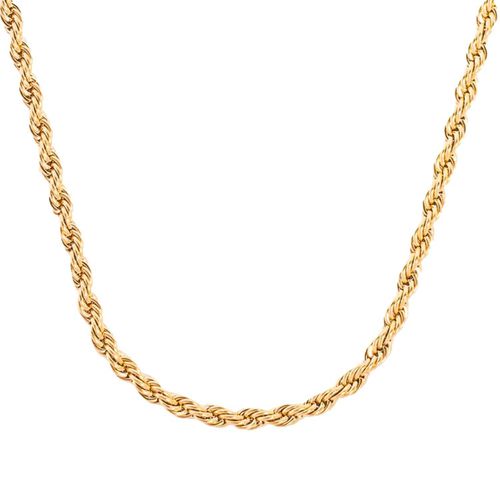 Womens 18ct Gold Vermeil Rope Chain Necklace - - 18 inches - Harfi - Modalova