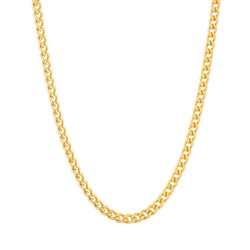 Womens 18ct Gold Vermeil Cuban Chain Necklace - - 18 inches - Harfi - Modalova