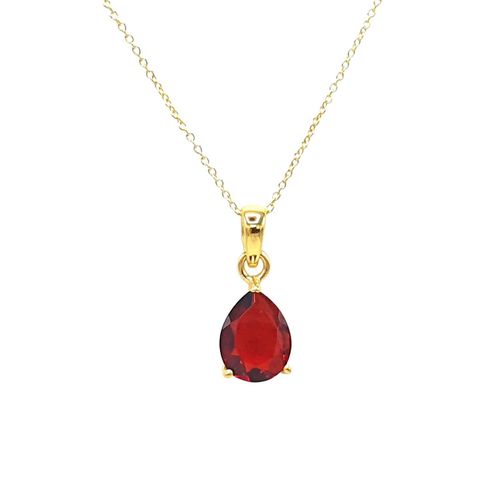 Womens 18ct Gold Vermeil Garnet Glow January Birthstone Crystal Necklace - - 18 inches - Harfi - Modalova