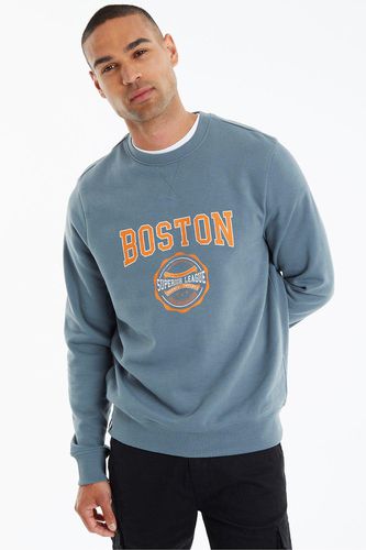 Deeming' Boston Graphic Crew Neck Sweatshirt - - XL - Threadbare - Modalova