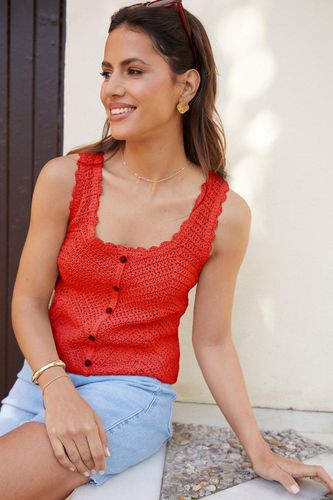 Womens 'Katrina' Mock Button Down Crochet Knitted Vest - - 8 - NastyGal UK (+IE) - Modalova