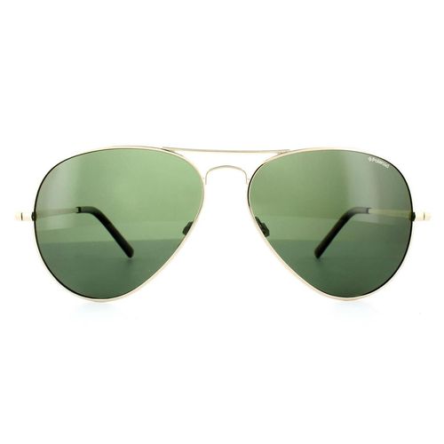 Aviator Light Gold Green Polarized Sunglasses - - One Size - Polaroid - Modalova