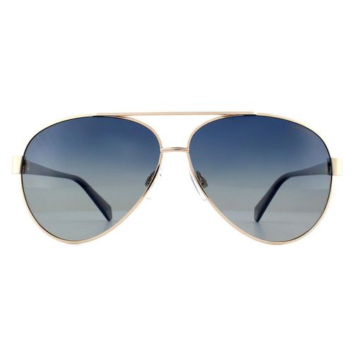 Womens Aviator Light Gold Blue Gradient Polarized Sunglasses - - One Size - Polaroid - Modalova