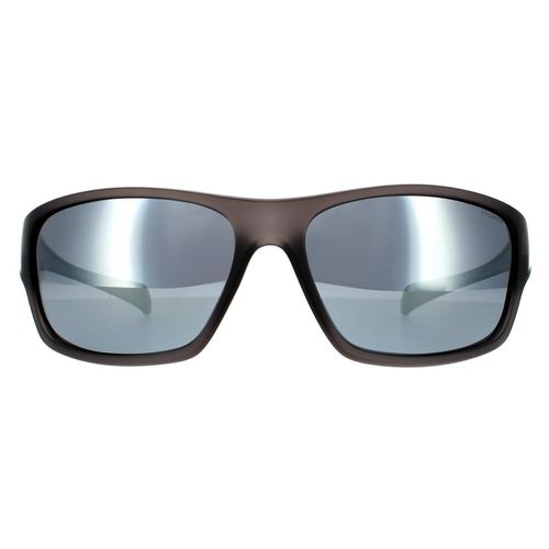 Sport Wrap Dark Silver Mirror Polarized Sunglasses - One Size - Polaroid - Modalova