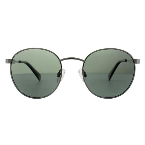 Round Dark Ruthenium Green Polarized Sunglasses - - One Size - Polaroid - Modalova
