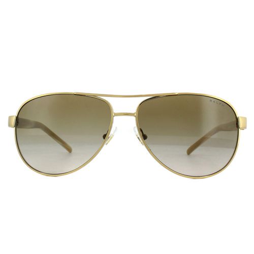 Womens Aviator Gold Cream Brown Gradient Sunglasses - - One Size - Ralph by Ralph Lauren - Modalova