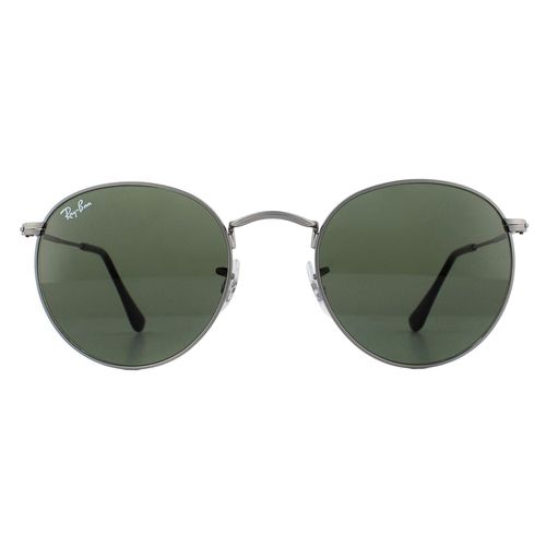 Round Matt Gunmetal Green Sunglasses - - One Size - Ray-Ban - Modalova