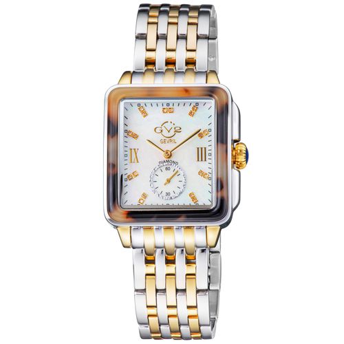 Womens Bari Tortoise Mother Of Pearl Dial Swiss Quartz Diamonds Tone IP Gold Bracelet Diamond Watch - - One Size - GV2 - Modalova
