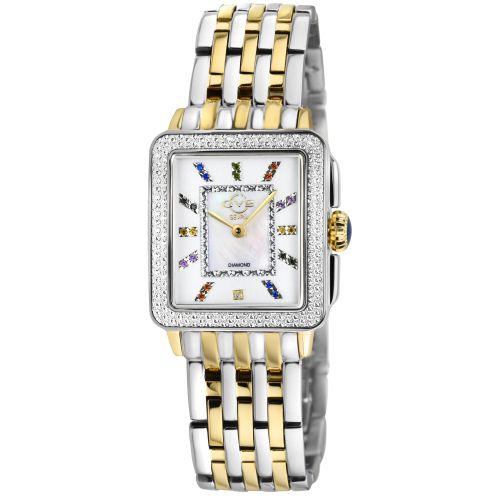 Womens Padova Gemstone Swiss Quartz Diamonds multi color White Dial, T tone -Gold Watch - - One Size - GV2 - Modalova