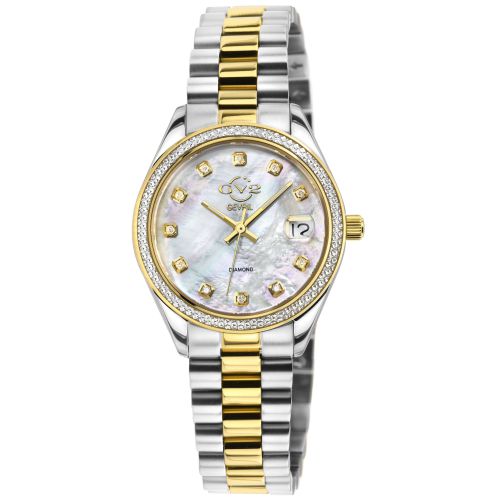 Womens Turin Diamond Swiss Quartz White MOP Dial, T toned IPYG Stainless Steel Watch - - One Size - NastyGal UK (+IE) - Modalova