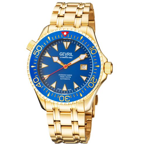 Swiss Automatic Hudson Yards blue dial Gold watch - - One Size - NastyGal UK (+IE) - Modalova
